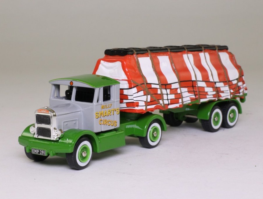 Atlas HU18 Scammell Handyman with sheeted load Billy Smarts Circus 1:76 Scale 