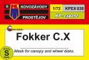 Kovozavody KPEX030 Fokker C.X Masks