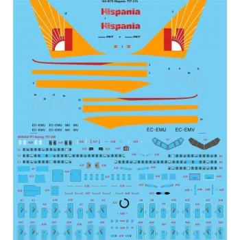 26 Decals 144-1070 Boeing 757-23A Decals Hispania