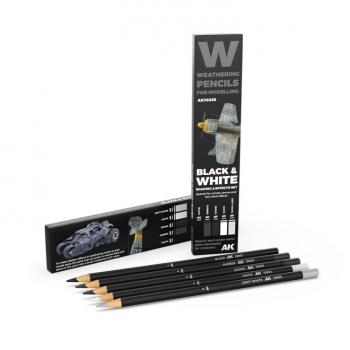 AK Interactive AK10039 Weathering Pencils - Black and White