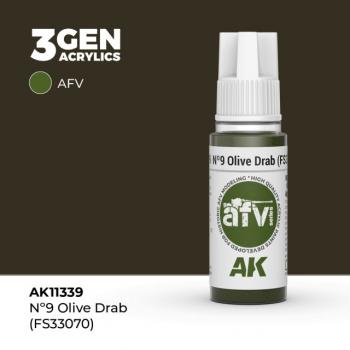 AK Interactive AK11339 AK 3GEN - No9 Olive Drab FS 33070
