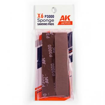 AK Interactive AK9555 Sanding Sponge P3000 x 6