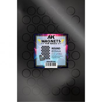 AK Interactive AKMAGNET006 Round Magnet Bases 25mm x 55