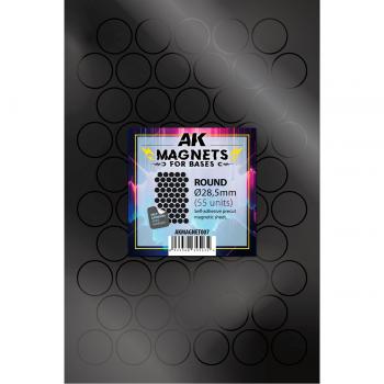 AK Interactive AKMAGNET007 Round Magnet Bases 28.5mm x 55