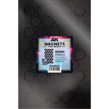 AK Interactive AKMAGNET008 Round Magnet Bases 30mm x 41