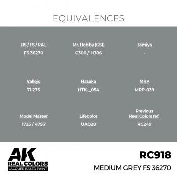 AK Interactive RC918 Real Colors - Medium Grey FS 36270