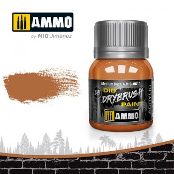 AMMO by Mig AMIG0611 Drybrush Medium Rust