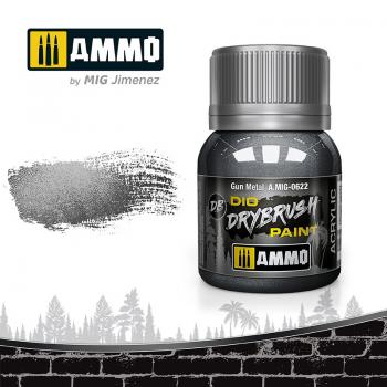 AMMO by Mig Jimenez AMIG0622 Drybrush Gun Metal