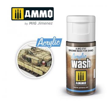 AMMO by Mig Jimenez AMIG0707 Acrylic Wash - Brown for Sand