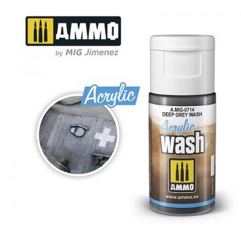 AMMO by Mig AMIG0714 Acrylic Wash - Deep Grey