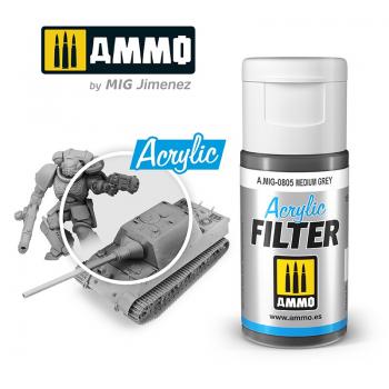 AMMO by Mig AMIG0805 Acrylic Filter Medium Grey