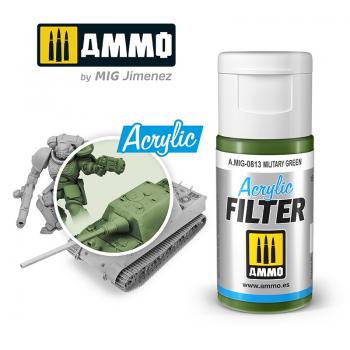 AMMO by Mig AMIG0813 Acrylic Filter Military Green