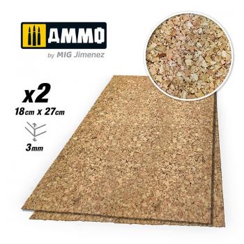 AMMO by Mig Jimenez AMIG8843 CREATE CORK Thick Grain (3mm) x 2