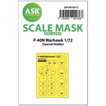 ASK Art Scale Kit M72012 P-40 N Warhawk Masks - Special Hobby