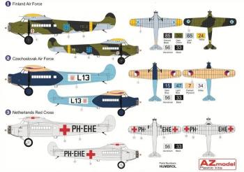 AZ Model AZ14407 Fokker F-VIIa Military