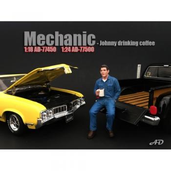American Diorama AD-77450 Mechanic - Johnny Drinking Coffee