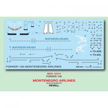 BOA Decals BOA14414 Fokker 100 - Montenegro Airlines