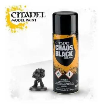 Citadel 62-02 Spray Paint - Chaos Black - Basecoat