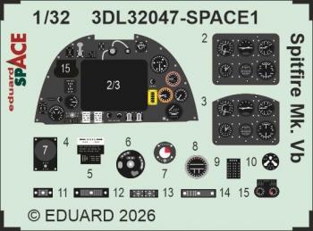 Eduard 3DL32047 Spitfire Mk. Vb SPACE - Kotare