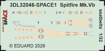 Eduard 3DL32048 Spitfire Mk. Vb Seatbelts SPACE - Kotare