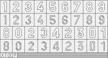 Eduard XT009 German Numbers Large