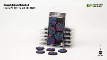 Gamers Grass GGB-AIR40 Alien Infestation Bases 40mm x 5