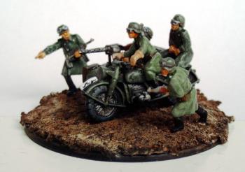HaT 8126 German Motorcycle with Sidecar x 3