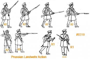 HaT 8310 Prussian Landwehr Action x 56
