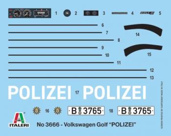 Italeri 3666 VW Golf Polizei