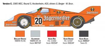 Italeri 3678 Porsche 956 Jagermeister