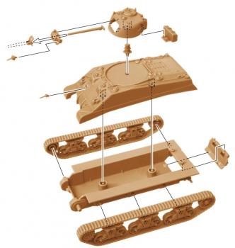 Italeri 7511 M4A2 Sherman III x 2