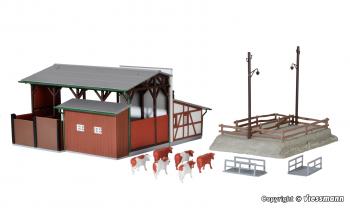 Kibri 39096 Stable with Cattle-Loading