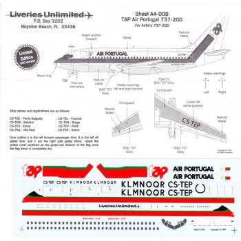 Liveries Unlimited A4-009 Boeing 737-200 - Air Portugal