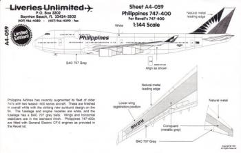 Liveries Unlimited A4-059 Boeing 747-400 - Philippines