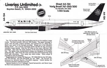 Liveries Unlimited A4-134 Boeing 767-200 - Varig Brasil