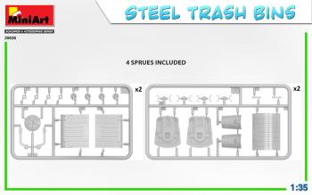 MiniArt 35636 Steel Trash Bins