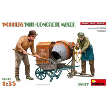 MiniArt 38077 Workers With Concrete Mixer