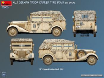 MiniArt 53003 Kfz.1 Type 170VK with Canvas