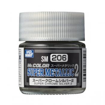 Mr. Hobby SM-206 Super Metallic 2 - Chrome Silver 2