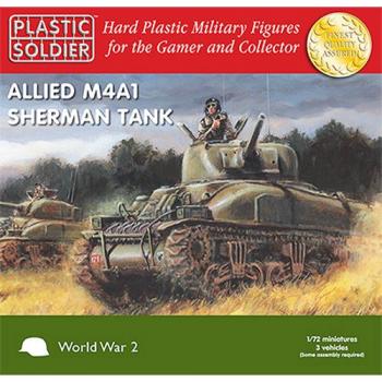 Plastic Soldier Company WW2V20004 Sherman M4A1 75mm Tank x 3