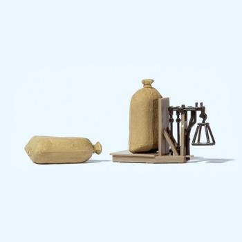 Preiser 17713 Grain Scale with Sacks