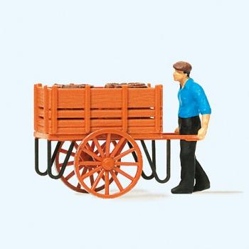 Preiser 28131 Worker with Cart