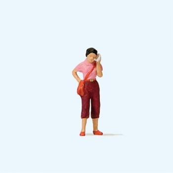 Preiser 28166 Woman with Mobile Phone