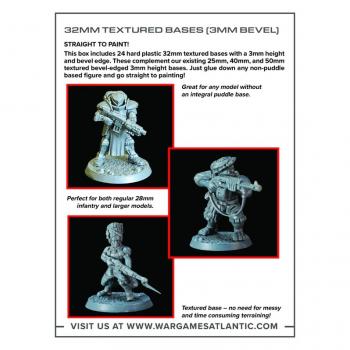 Wargames Atlantic WAAGA017 32mm Textured Bases - 3mm Bevel