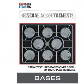 Wargames Atlantic WAAGA017 32mm Textured Bases - 3mm Bevel