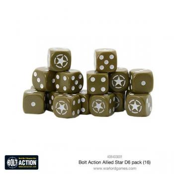 Warlord Games 408403001 Bolt Action Allied Star Dice x 16