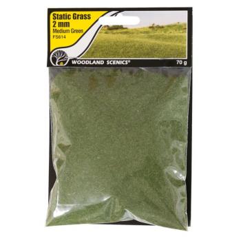 Woodland Scenics FS614 Static Grass Medium Green 2mm