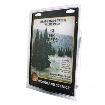 Woodland Scenics TR1586 Evergreen Blend - Trees x 13